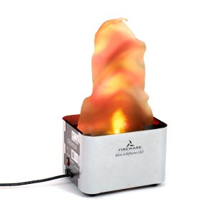 Simulateur de flamme Silkflame simule un feu à petite échelle équipé de luminaire et d'un tissu