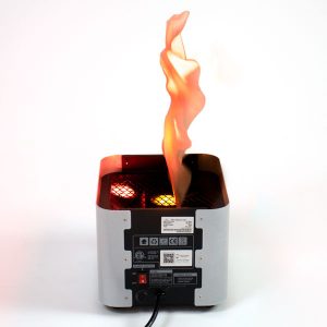 Simulateur de flamme Silkflame simule un feu à petite échelle équipé de luminaire et d'un tissu